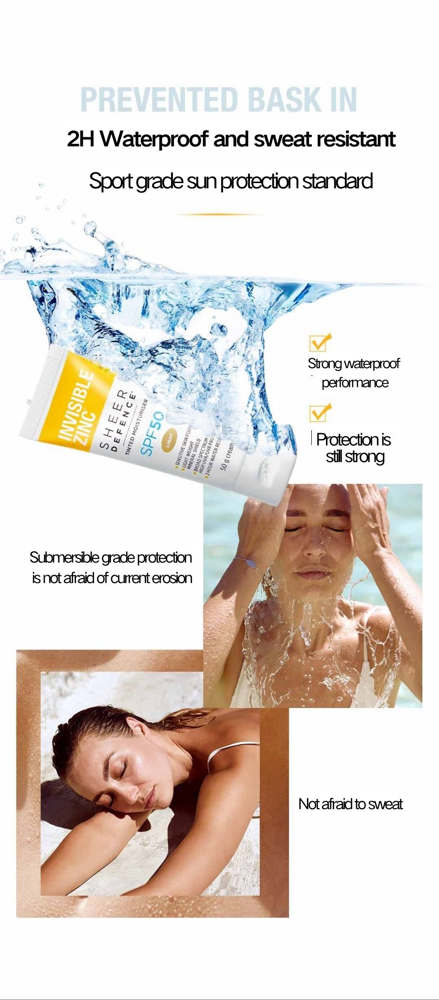 INVISIBLE ZINC Clear High Power Physical Sunscreen SPF50