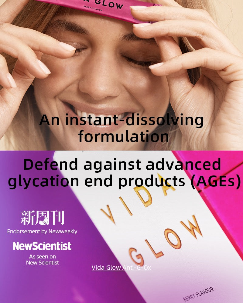 Vida Glow Anti-G-Ox Powder-helps the skin effectively defend against glycation, oxidation and inflammation