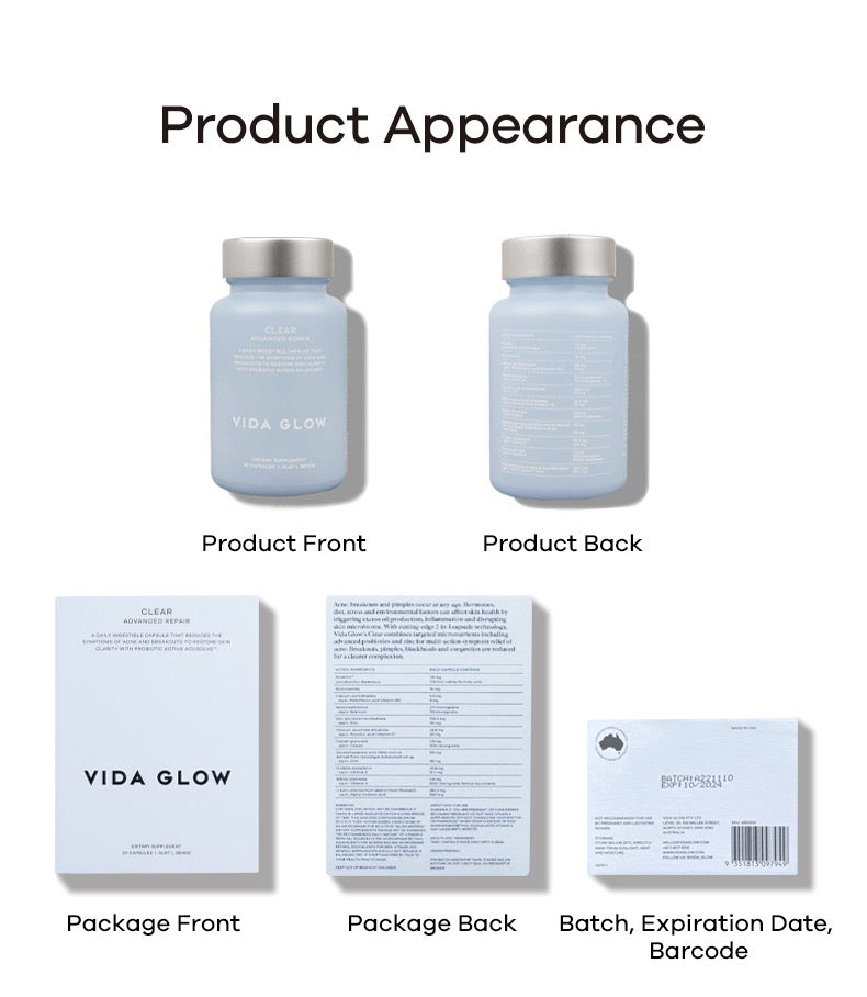 Vida Glow Clear Capsules -Deeply cleans the skin