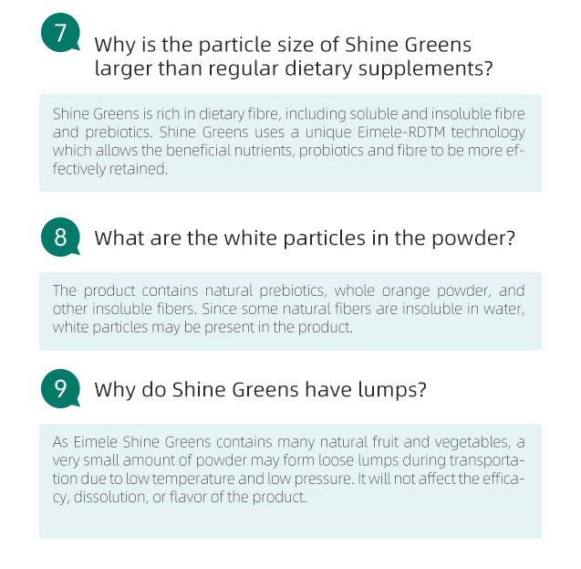 Eimele Shine Greens healthy diet