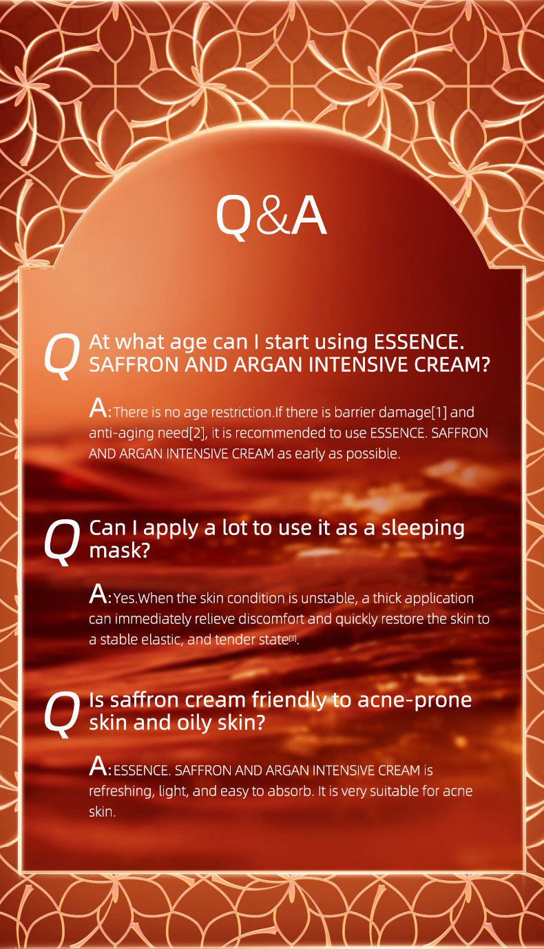 Saffron and Argan Intensive Cream skin care
